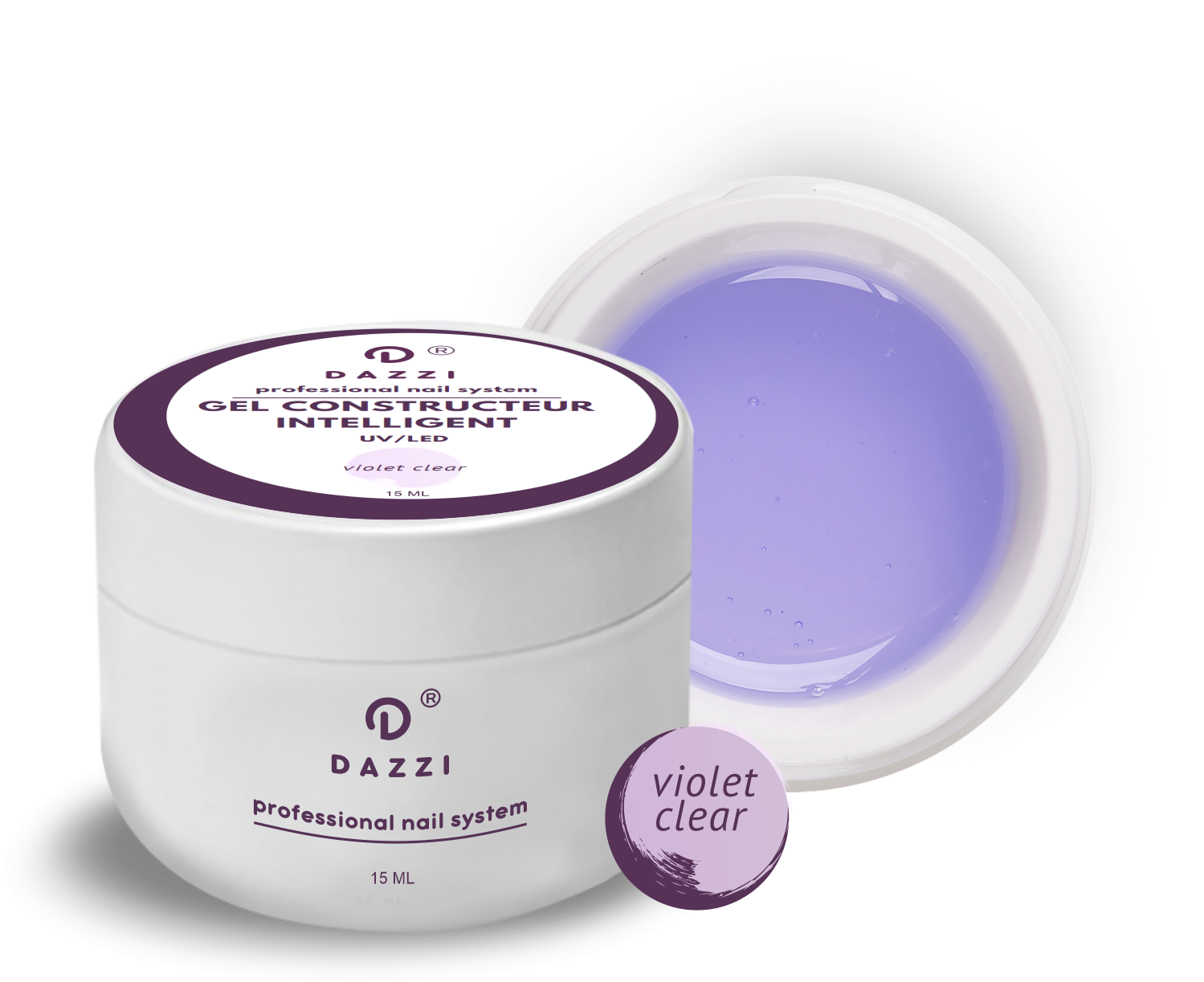 Gel constructeur intelligent "Violet clear" violet / transparent, 50 ml