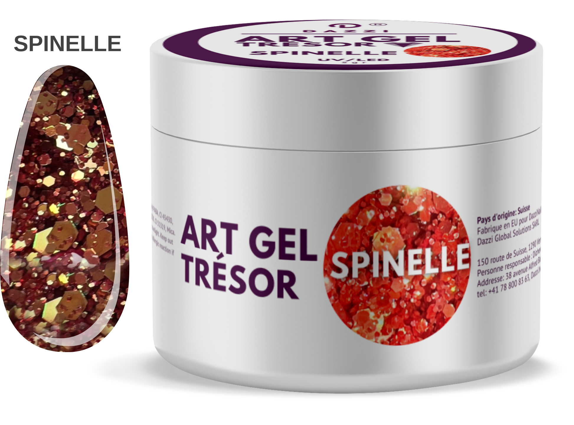 Art Gel pailleté Tresor "Spinelle", 5gr