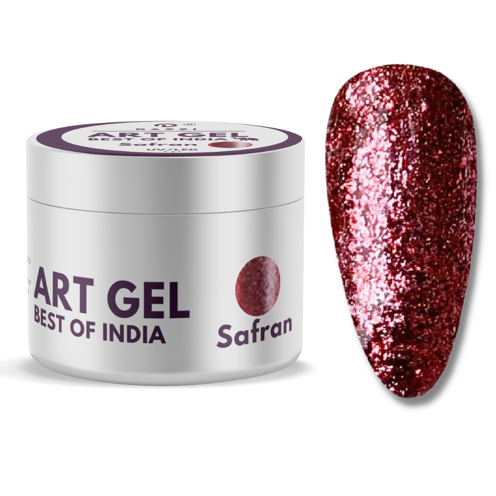 Art Gel pailleté Best of India "Safran", rouge, 5gr