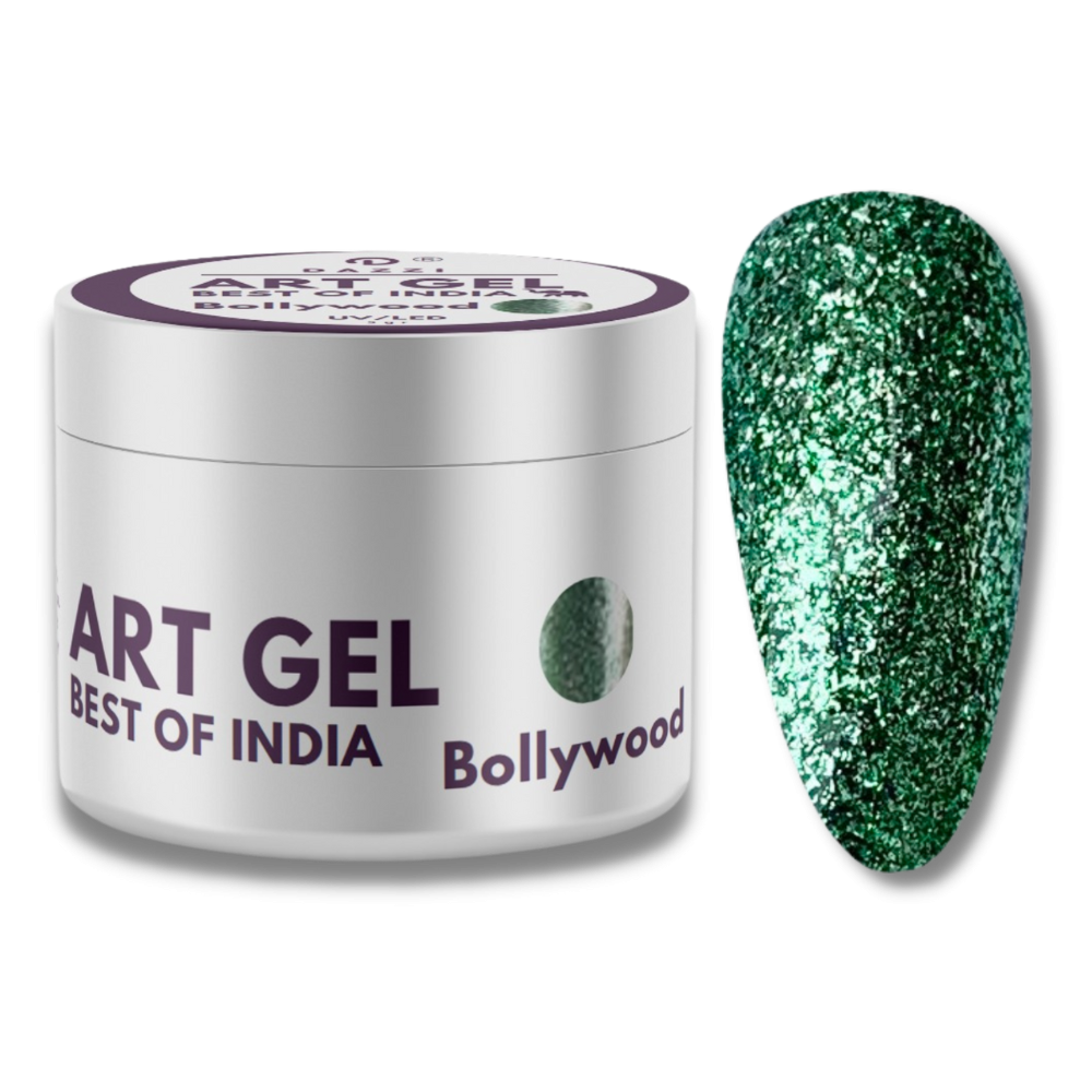 Art Gel pailleté Best of India "Bollywood", vert,  5gr