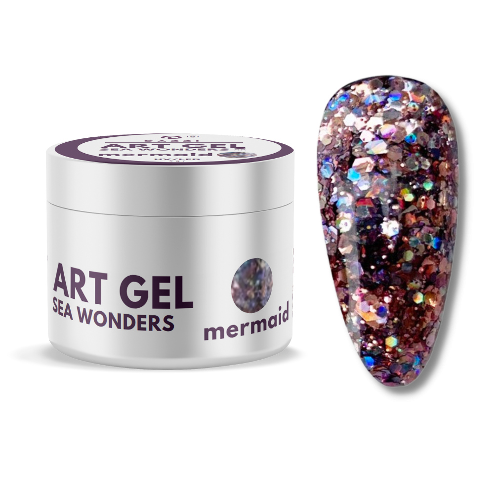 Art Gel pailleté Sea Wonders "Mermaid", rose,  5gr