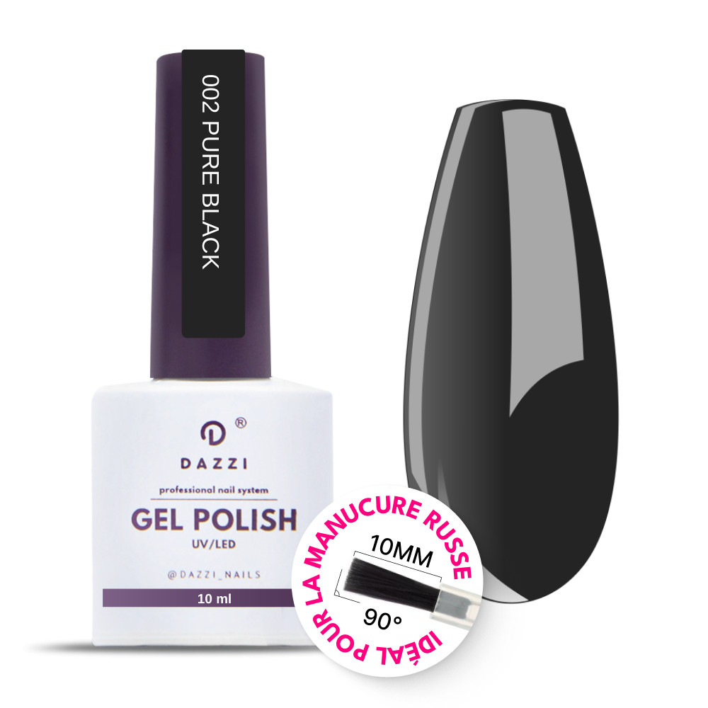 Vernis semi-permanent 10ml  "Pure black" - 002 noir