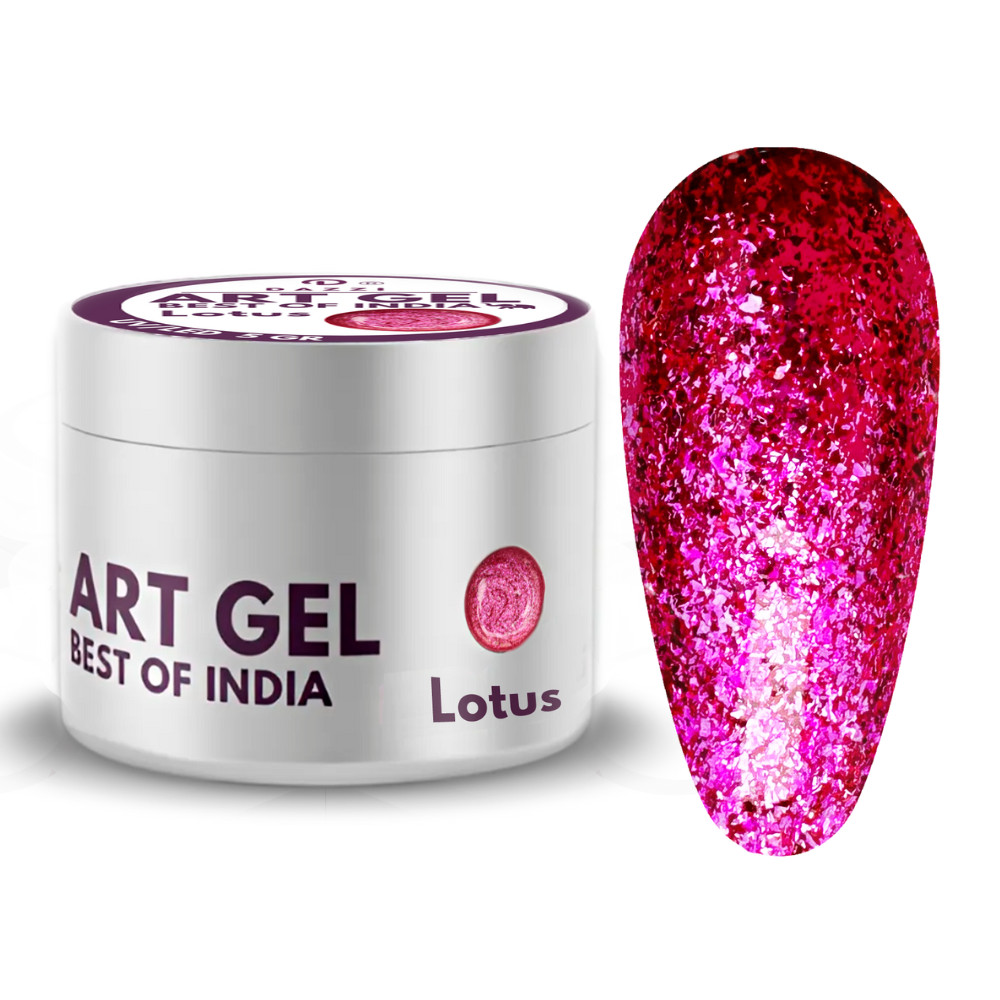 Art Gel pailleté "Lotus" Best of India, fuchsia, 5 g