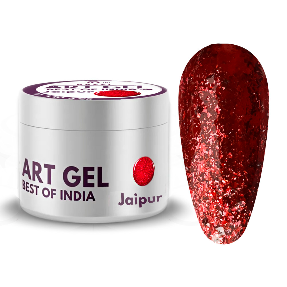 Art Gel pailleté "Lotus" Best of India, fuchsia, 5 g