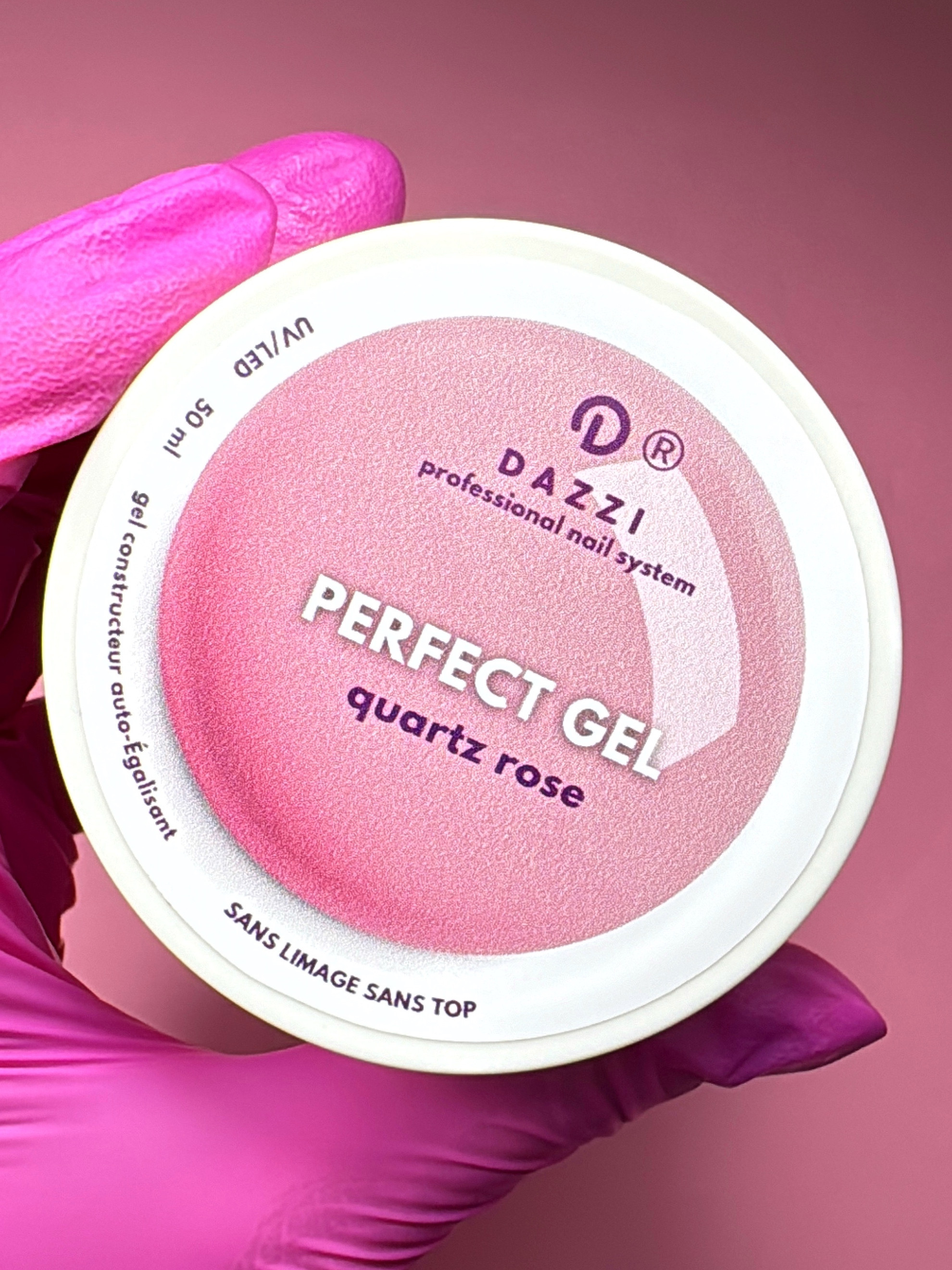 PERFECT Gel constructeur auto-égalisant SANS TOP "quartz rose" rose foncé