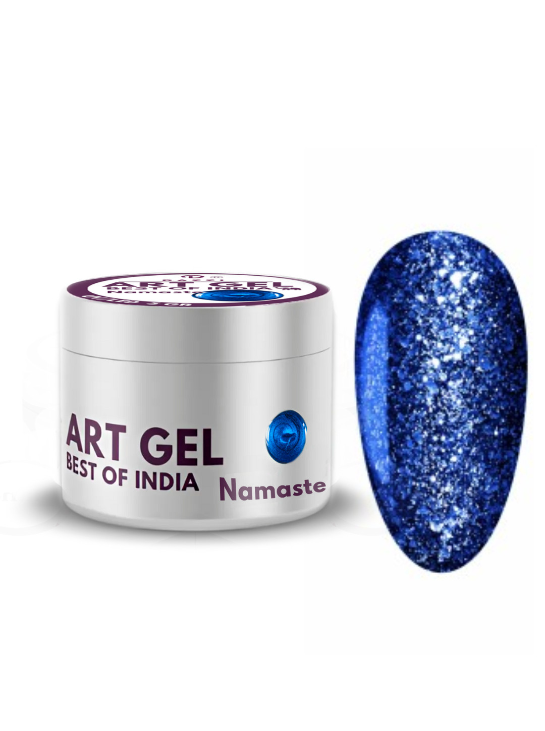 Art Gel pailleté "Namaste" Best of India, Bleu, 5 g