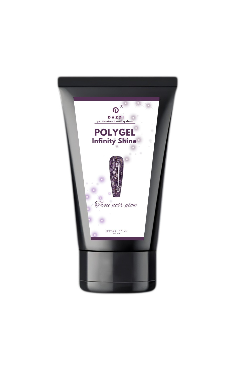 Polygel pailleté "Infinity Shine Trou Noir Glow", 30 gr