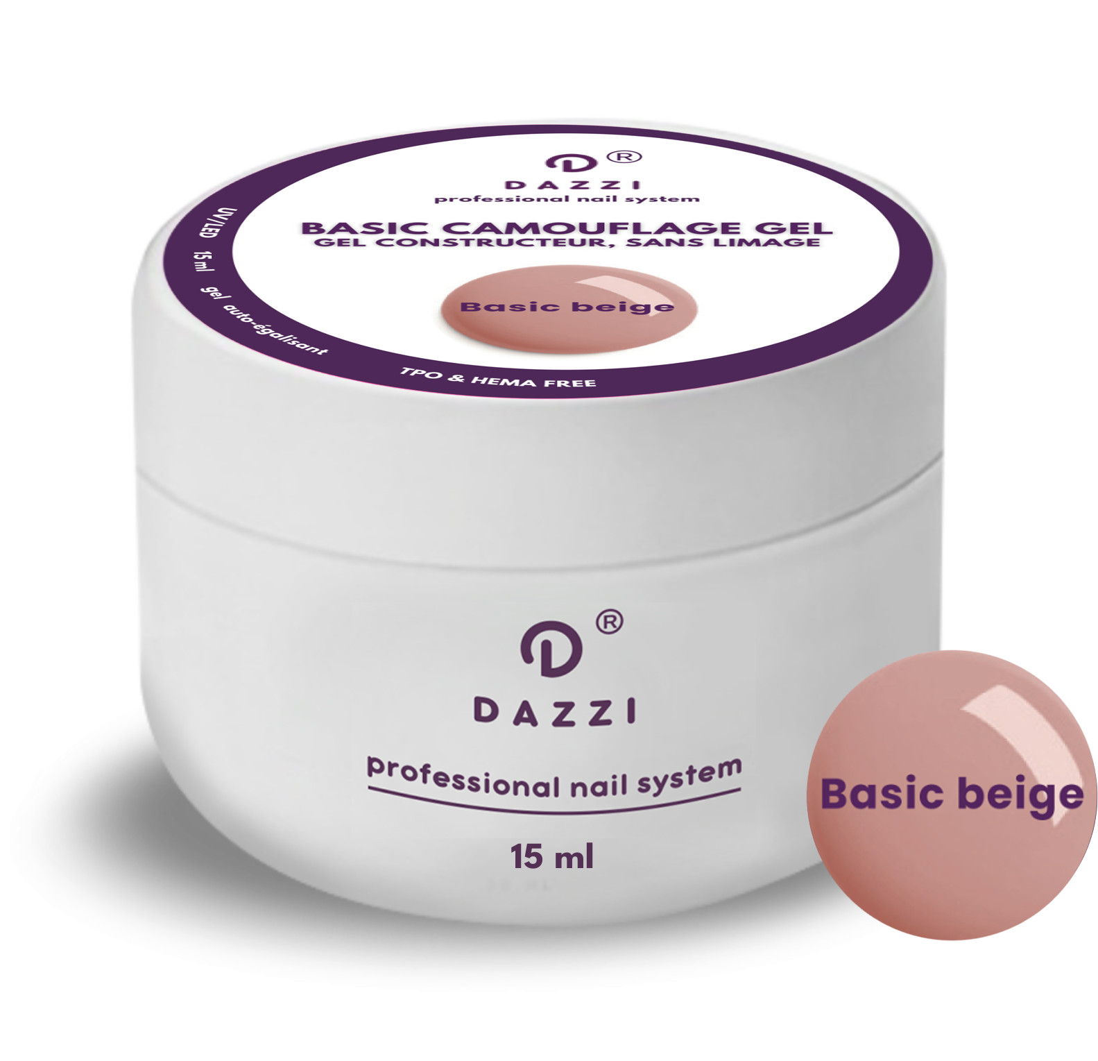 Gel BASIC CAMOUFLAGE SANS HEMA "Basic Beige"  15 / 50 ml