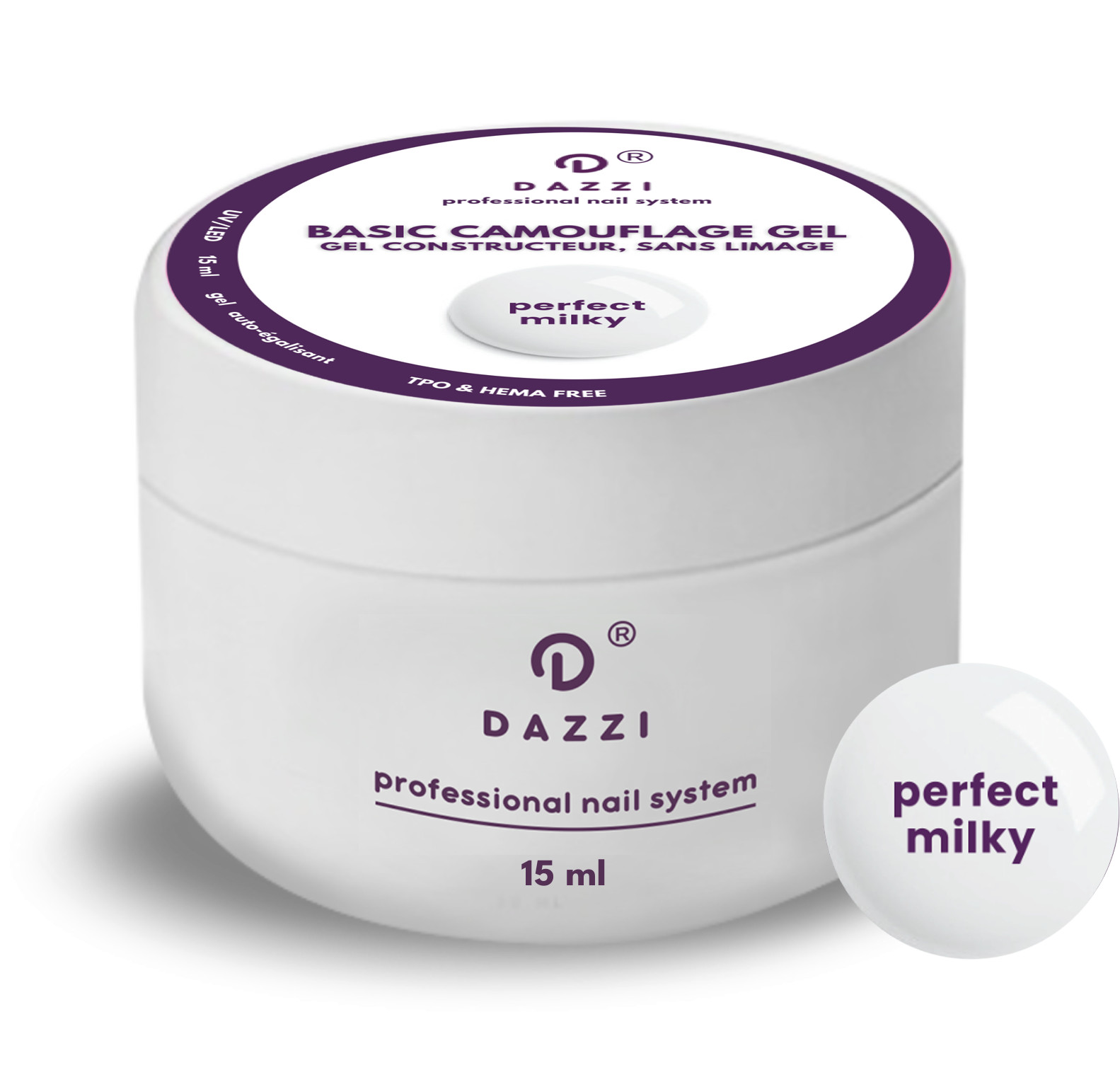 Gel BASIC CAMOUFLAGE SANS HEMA "Pefect Milky"  15 / 50 ml