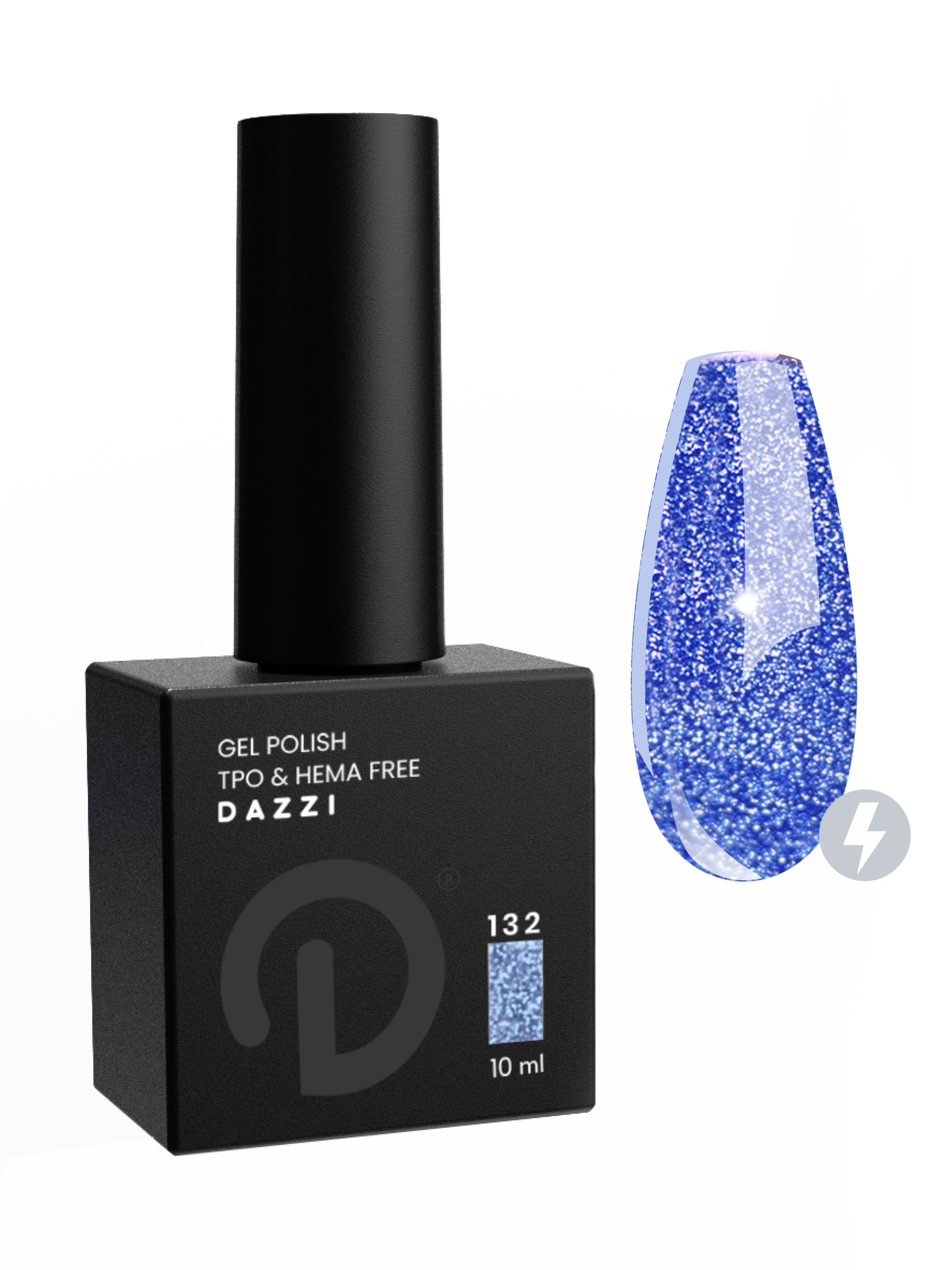 Vernis semi-permanent réfléchissant / très pailleté "Space queen" 131, or / beige, 10ml